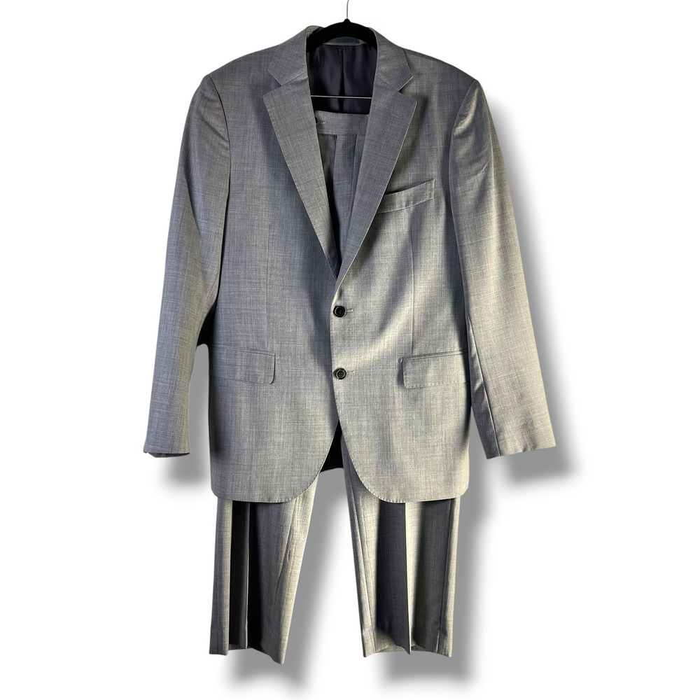 Jomers Mens Sz 40R/34 Gray Wool Suit Set Vitale Barberis Canonico Italian Fabric